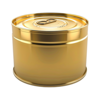 AI generated 3D Rendering of a Empty Small Gold Steel Can on Transparent Background - Ai Generated png