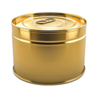 AI generated 3D Rendering of a Empty Small Gold Steel Can on Transparent Background - Ai Generated png