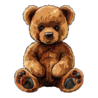 ai gerado adesivo do uma Urso de pelúcia Urso em uma transparente fundo - ai gerado png