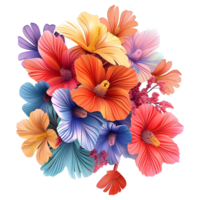 ai generiert 3d Rendern von ein bunt schön Blume auf transparent Hintergrund - - ai generiert png