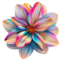 ai gerado 3d Renderização do uma colorida lindo flor em transparente fundo - ai gerado png