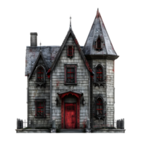 ai généré 3d le rendu de une horreur Halloween maison sur transparent Contexte - ai généré png