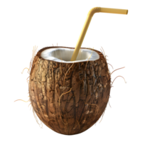 AI generated 3D Rendering of a Delicious Coconut on Transparent Background - Ai Generated png