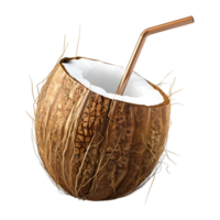 ai generado 3d representación de un delicioso Coco en transparente antecedentes - ai generado png