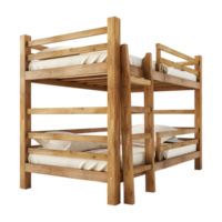 AI generated 3D Rendering of a Wooden Double Floor Bed on Transparent Background - Ai Generated png