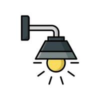 wall lamp icon vector design template in white background