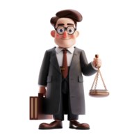 AI generated 3D Rendering of a Lawyer Standing With Holding File in Hand on Transparent Background - Ai Generated png