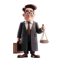 AI generated 3D Rendering of a Lawyer Standing With Holding File in Hand on Transparent Background - Ai Generated png