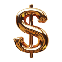 AI generated 3D Rendering of a Dollar Sign on Transparent Background - Ai Generated png