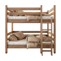 AI generated 3D Rendering of a Wooden Double Floor Bed on Transparent Background - Ai Generated png