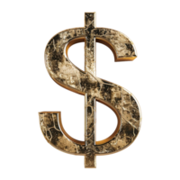 AI generated 3D Rendering of a Dollar Sign on Transparent Background - Ai Generated png