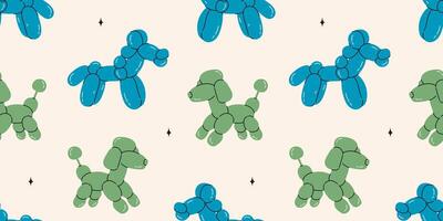 Seamless pattern with dog balloons. Bright colorful repeating elements. Stock illustration. Vector seamless pattern of cute cartoon bubble animal in color.