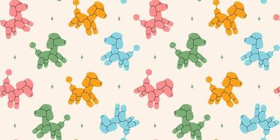 Seamless pattern with dog balloons. Bright colorful repeating elements. Stock illustration. Vector seamless pattern of cute cartoon bubble animal in color.