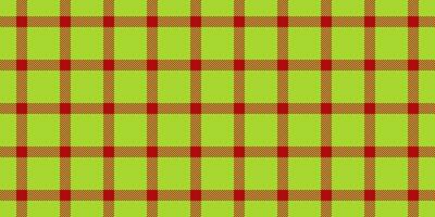 Faded tartan pattern fabric, regular background plaid seamless. Repeatable patterns check texture textile vector in lime and red colors.