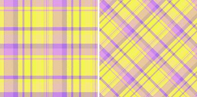 Textile plaid check of background tartan vector with a pattern seamless texture fabric. Set in light colors for stylish wrapping options and gifts.