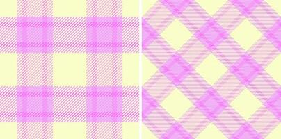 Tartan seamless check of textile plaid vector with a background pattern fabric texture. Set in light colors in fashion outfits for women.