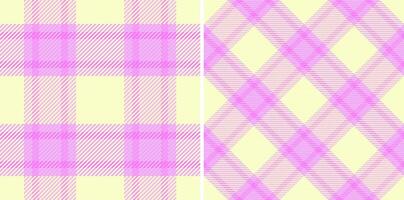 Tartan seamless check of textile plaid vector with a background pattern fabric texture. Set in light colors in fashion outfits for women.