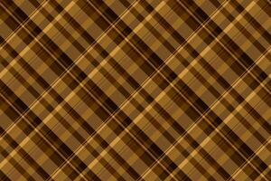 Kid check seamless tartan, square pattern plaid background. Desert vector fabric textile texture in orange and dark colors.