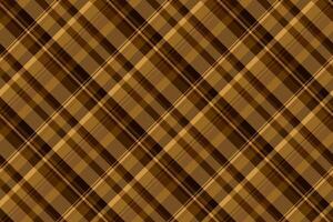 Kid check seamless tartan, square pattern plaid background. Desert vector fabric textile texture in orange and dark colors.