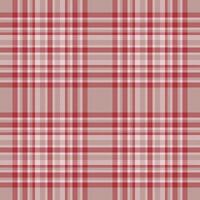 Plaid seamless pattern in red. Check fabric texture. Vector textile print.