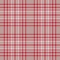 Plaid seamless pattern in red. Check fabric texture. Vector textile print.