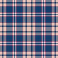 Plaid seamless pattern in blue. Check fabric texture. Vector textile print.