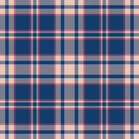 Plaid seamless pattern in blue. Check fabric texture. Vector textile print.