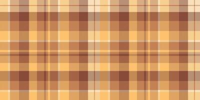 Scotland plaid texture fabric, fluffy textile check seamless. Frame tartan vector pattern background in orange and red colors.