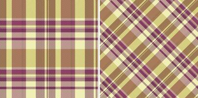 Check vector textile of plaid tartan fabric with a seamless texture background pattern. Set in retro colors. Style inspiration for women.