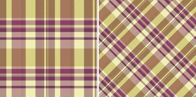 Check vector textile of plaid tartan fabric with a seamless texture background pattern. Set in retro colors. Style inspiration for women.