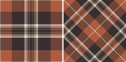 Check tartan textile of fabric plaid vector with a pattern background seamless texture. Set in earth colors for menswear fashion trends.