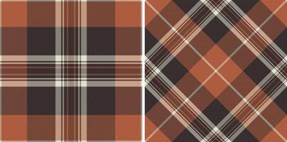 Check tartan textile of fabric plaid vector with a pattern background seamless texture. Set in earth colors for menswear fashion trends.