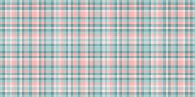 Dimensional textile background check, cool fabric tartan pattern. Shirt seamless vector texture plaid in light and teal colors.