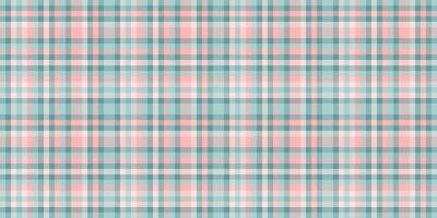 Dimensional textile background check, cool fabric tartan pattern. Shirt seamless vector texture plaid in light and teal colors.