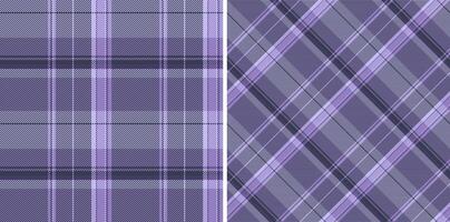 Plaid vector texture of seamless pattern textile with a tartan fabric background check. Set in space colors. Top fashion trends for the year.