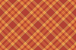 Nobility vector textile pattern, micro tartan seamless check. Industrial plaid background texture fabric in red and orange colors.