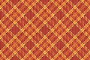 Nobility vector textile pattern, micro tartan seamless check. Industrial plaid background texture fabric in red and orange colors.