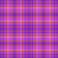 Knit plaid fabric tartan, purchase textile seamless pattern. Website vector check texture background in violet and purple colors.