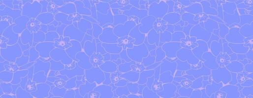 Hand drawn floral pattern vector design. Flower drawing simple ornament.