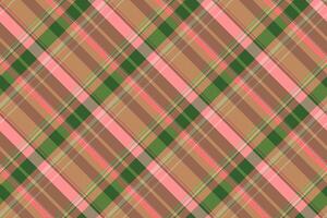 Check textile pattern of seamless fabric background with a plaid tartan vector texture.