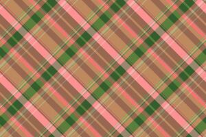 Check textile pattern of seamless fabric background with a plaid tartan vector texture.