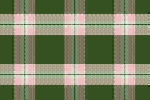 Plaid background, check seamless pattern in green. Vector fabric texture for textile print, wrapping paper, gift card or wallpaper.