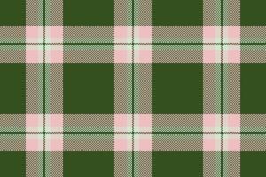 Plaid background, check seamless pattern in green. Vector fabric texture for textile print, wrapping paper, gift card or wallpaper.