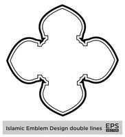 Islamic Amblem Design double lines Black Stroke silhouettes Design pictogram symbol visual illustration vector