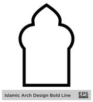 Islamic Arch Design Bold Line Outline Linear Black Stroke silhouettes Design pictogram symbol visual illustration vector