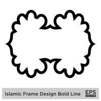 islámico marco diseño negrita línea negro carrera siluetas diseño pictograma símbolo visual ilustración vector