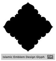 Islamic Amblem Design Glyph Black Filled silhouettes Design pictogram symbol visual illustration vector