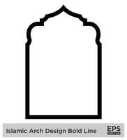 Islamic Arch Design Bold Line Outline Linear Black Stroke silhouettes Design pictogram symbol visual illustration vector