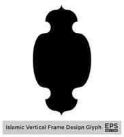 Islamic Vertical FramIslamic Vertical Frame Design Glyph Black Filled silhouettes Design pictogram symbol visual illustratione Design... vector