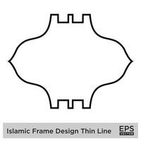 islámico marco diseño Delgado línea negro carrera siluetas diseño pictograma símbolo visual ilustración vector